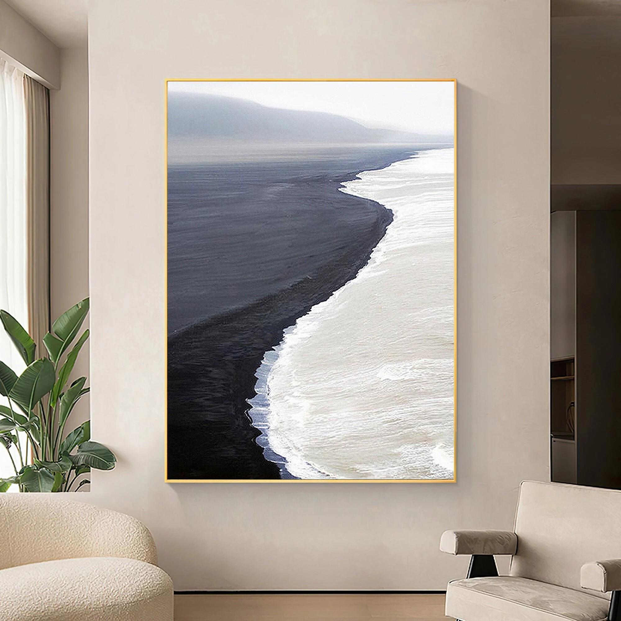 Océan moderne baho abstrait mur de sable art minimalisme Peintures à l'huile